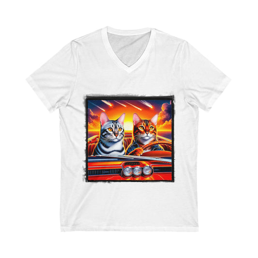 Wacky Bengal Unisex Jersey Short Sleeve V-Neck Tee