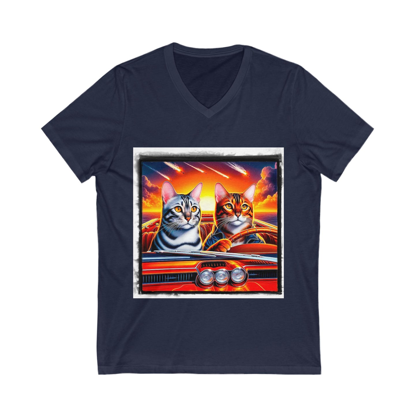 Wacky Bengal Unisex Jersey Short Sleeve V-Neck Tee