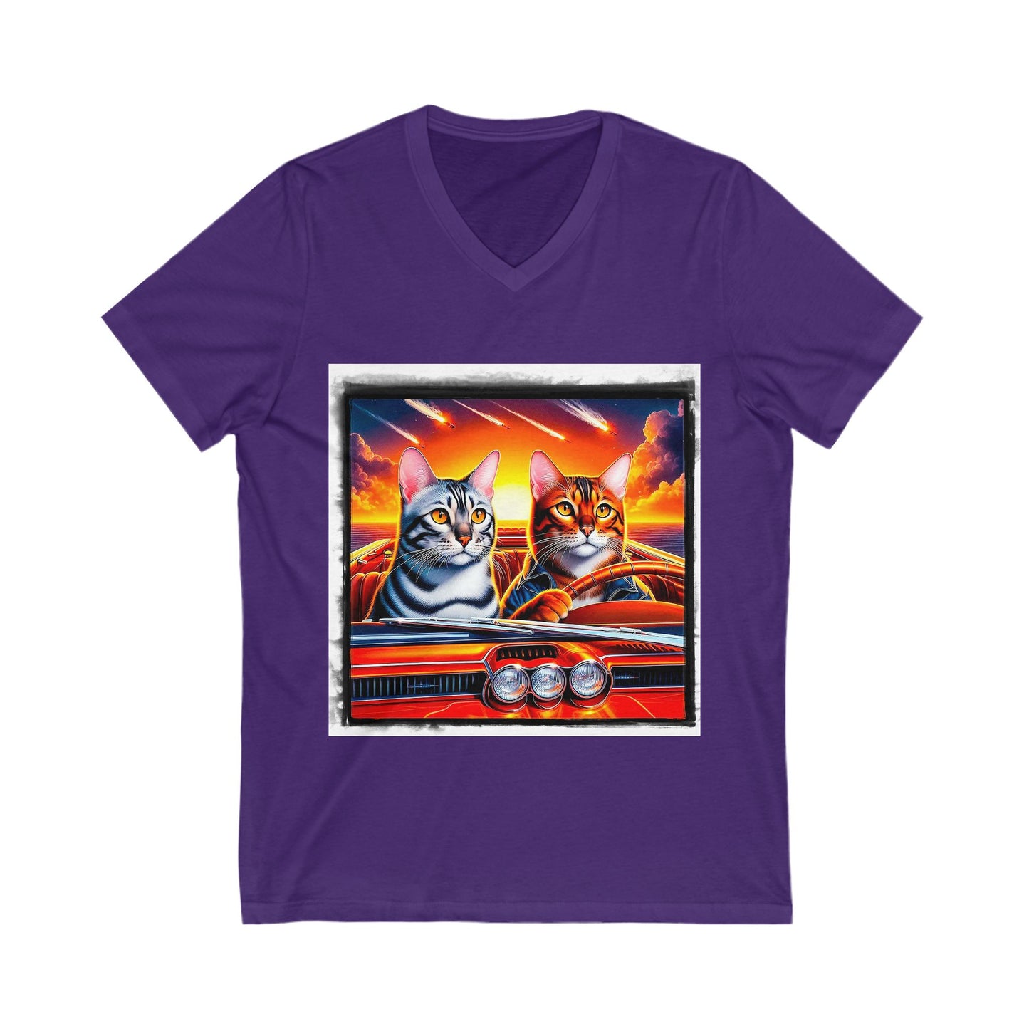 Wacky Bengal Unisex Jersey Short Sleeve V-Neck Tee