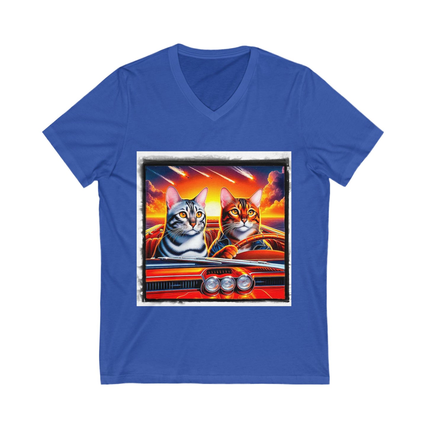 Wacky Bengal Unisex Jersey Short Sleeve V-Neck Tee