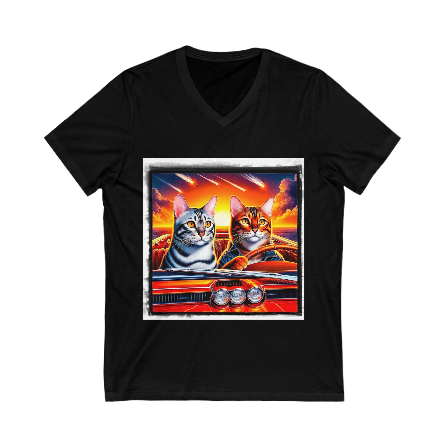Wacky Bengal Unisex Jersey Short Sleeve V-Neck Tee