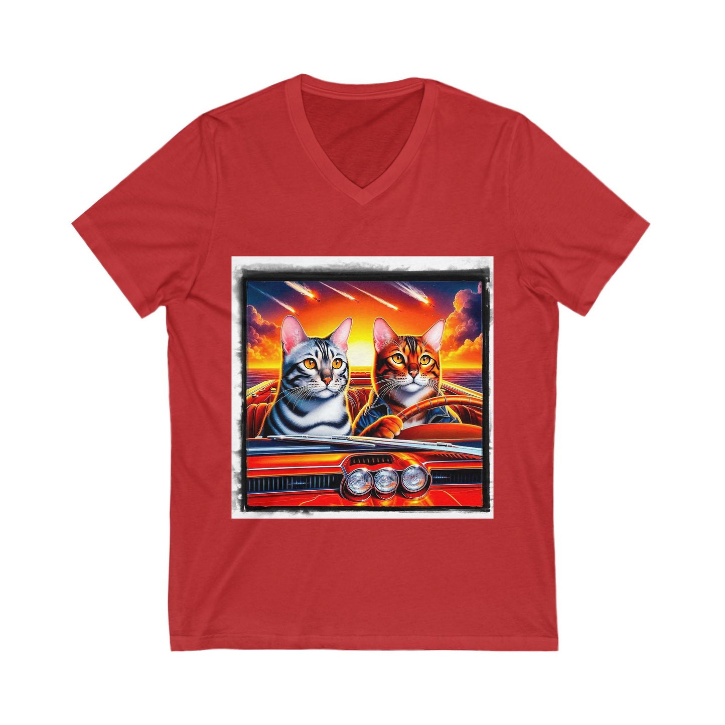 Wacky Bengal Unisex Jersey Short Sleeve V-Neck Tee
