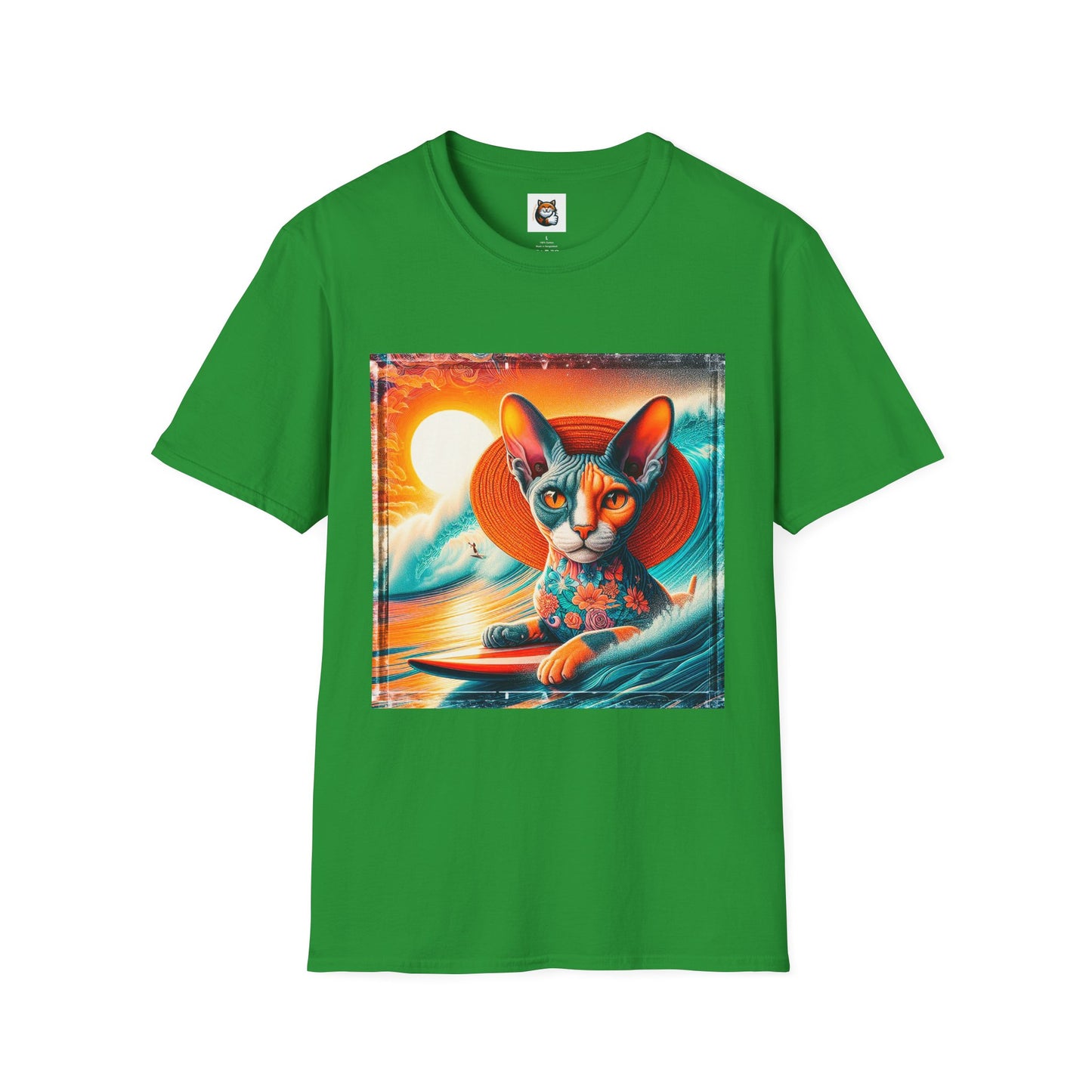 Devon Rex Cat hawaiian surfer Softstyle T-Shirt