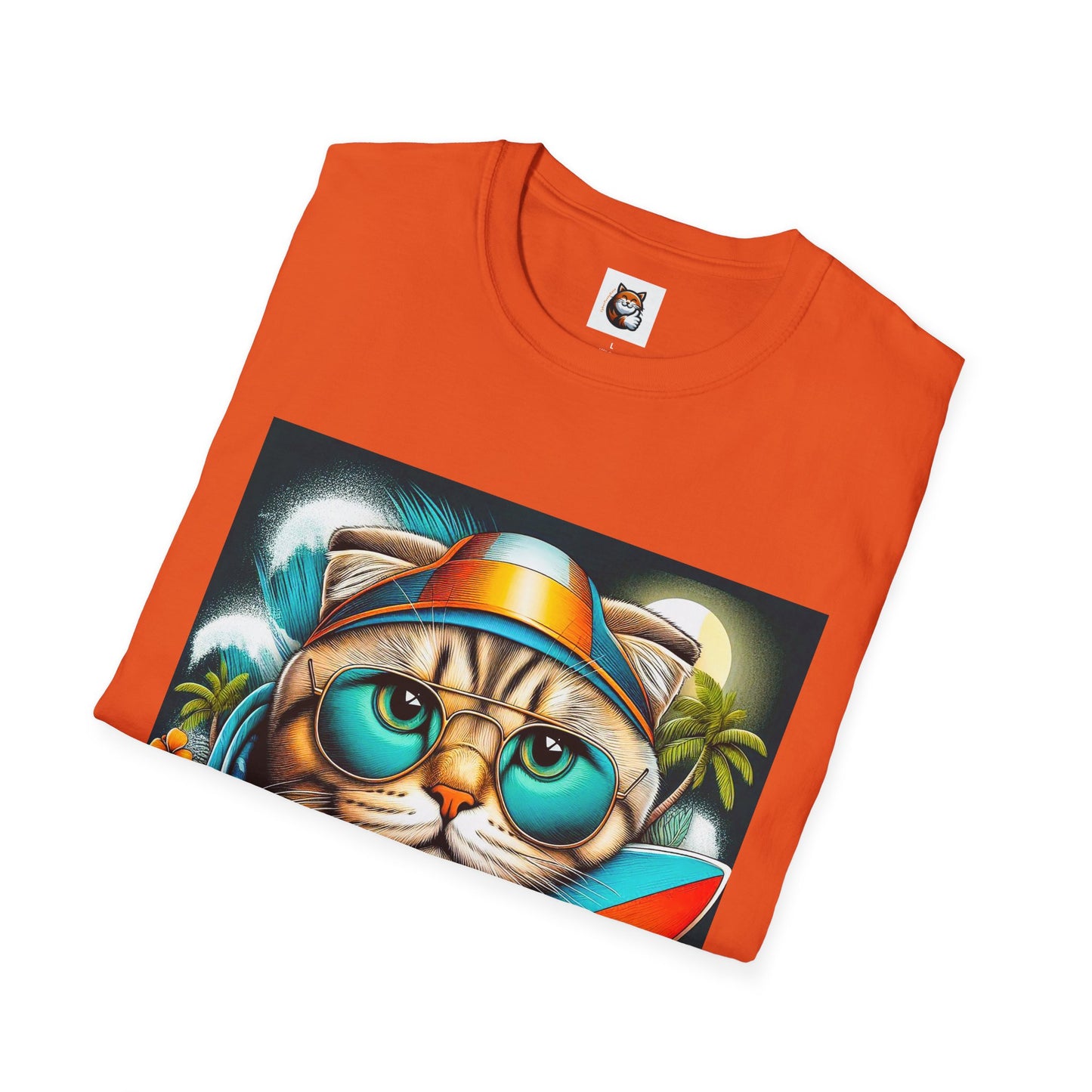 Scottish Fold Cat cool surfer  T-Shirt