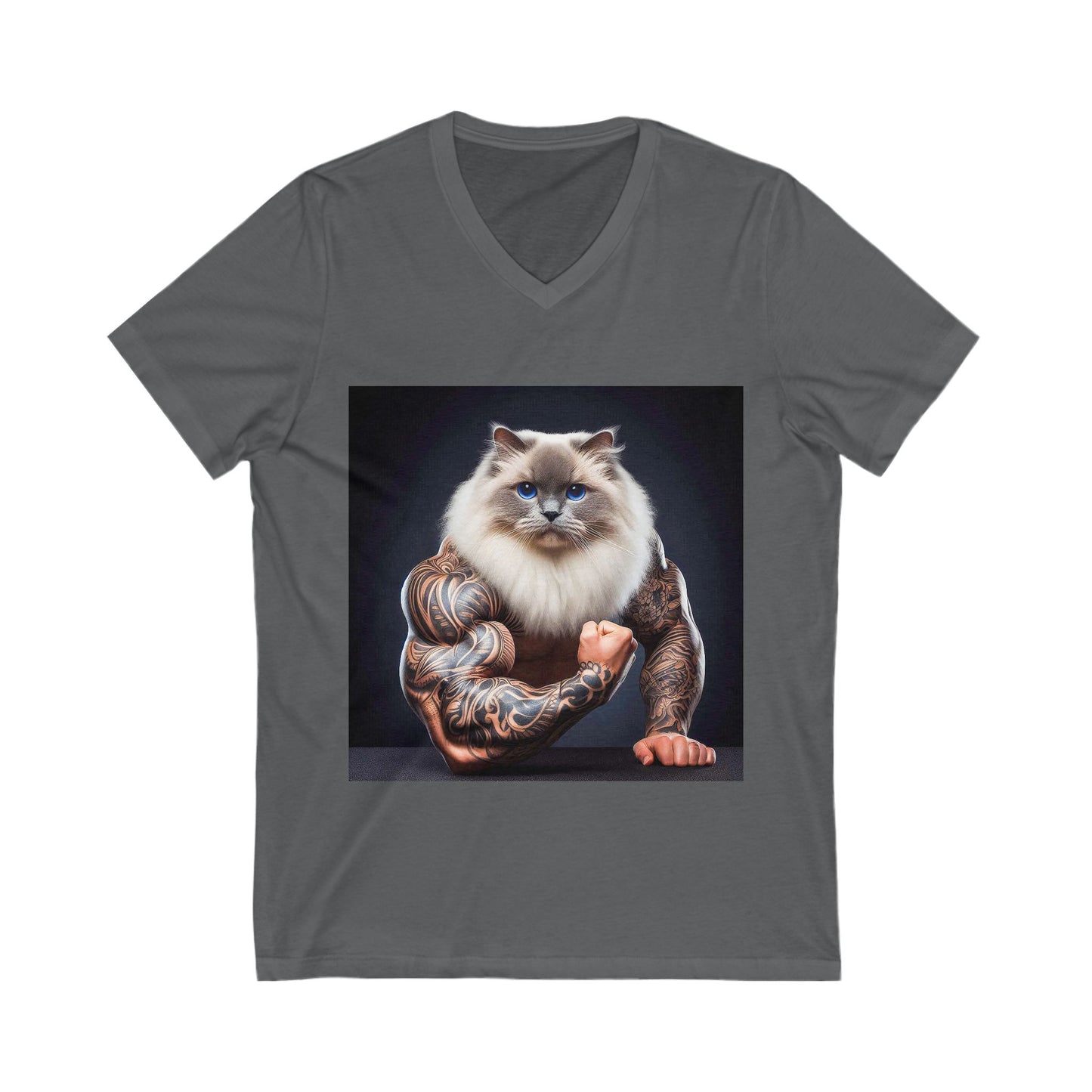 Ragdoll Cat Unisex Jersey Short Sleeve V-Neck Tee