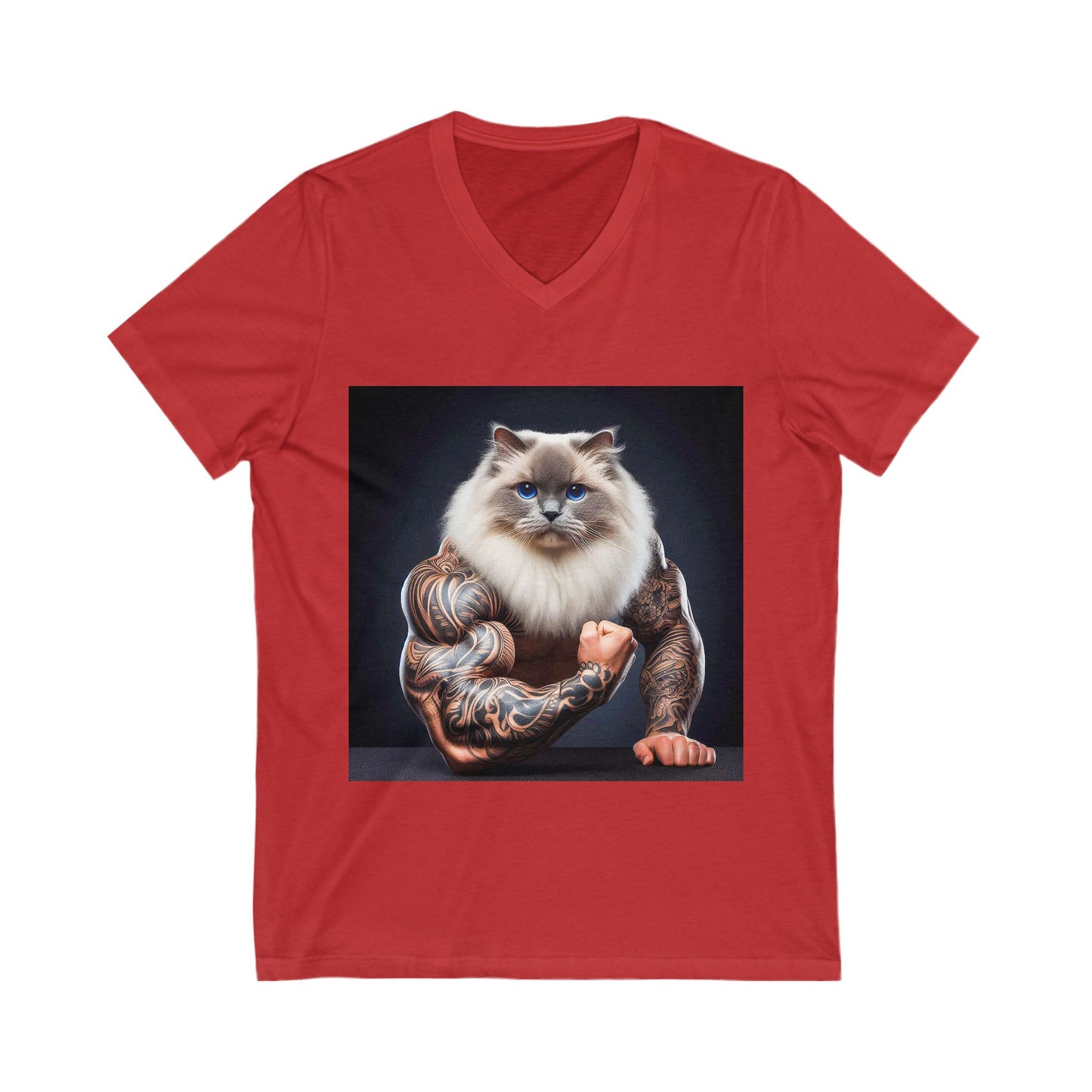 Ragdoll Cat Unisex Jersey Short Sleeve V-Neck Tee