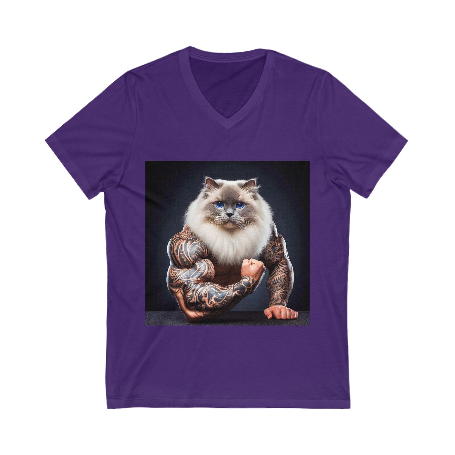 Ragdoll Cat Unisex Jersey Short Sleeve V-Neck Tee