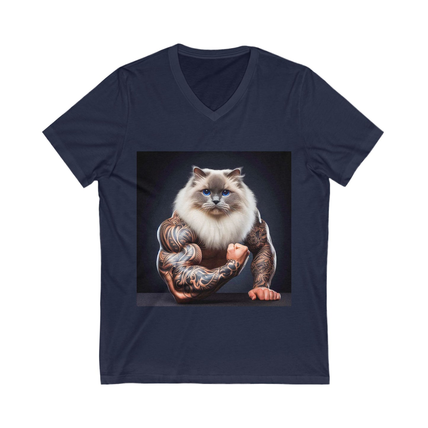 Ragdoll Cat Unisex Jersey Short Sleeve V-Neck Tee