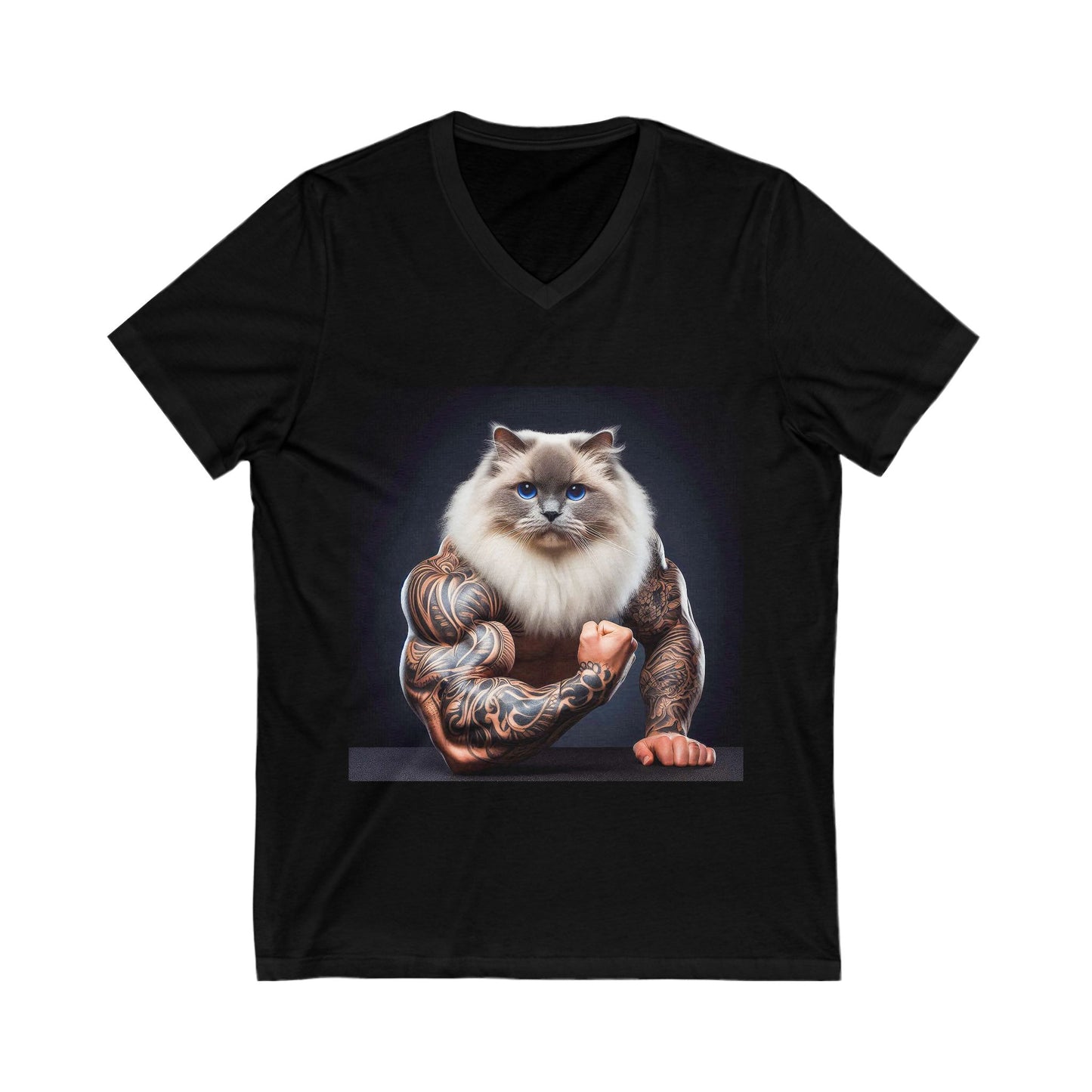 Ragdoll Cat Unisex Jersey Short Sleeve V-Neck Tee