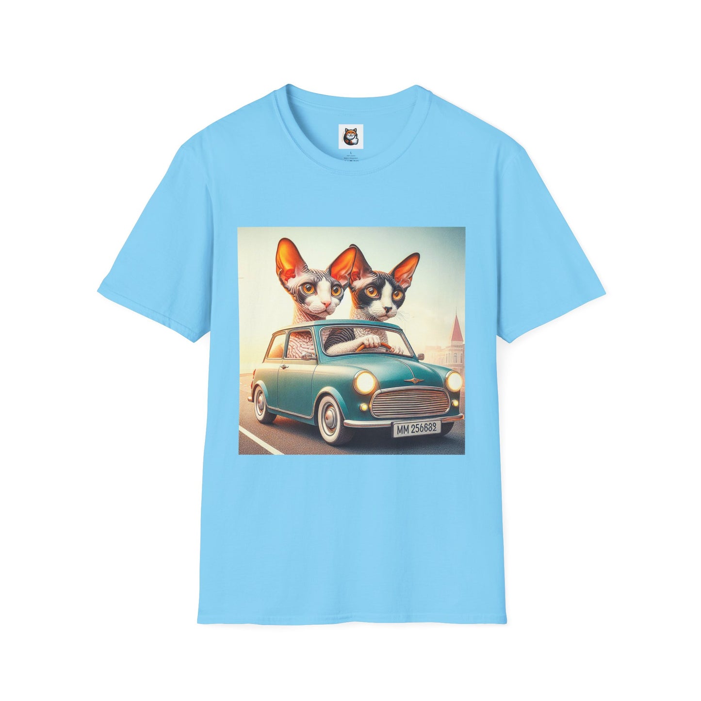 Wacky Cornish Rex Cat tiny car   T-Shirt