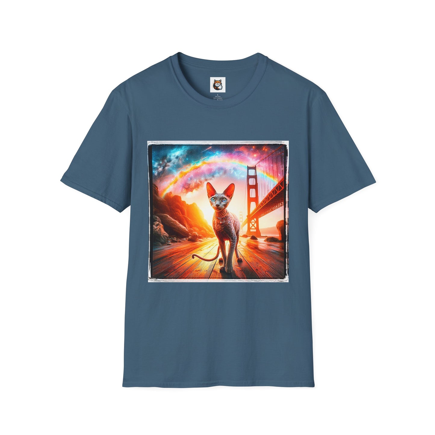 Cornish Rex Cat rainbow sunset T-Shirt