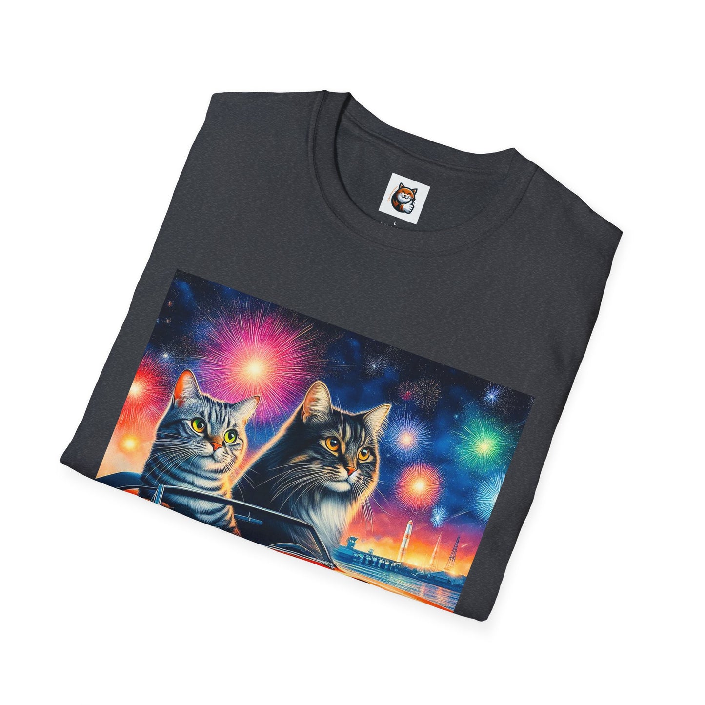 Wacky Domestic Cat Unisex Softstyle T-Shirt