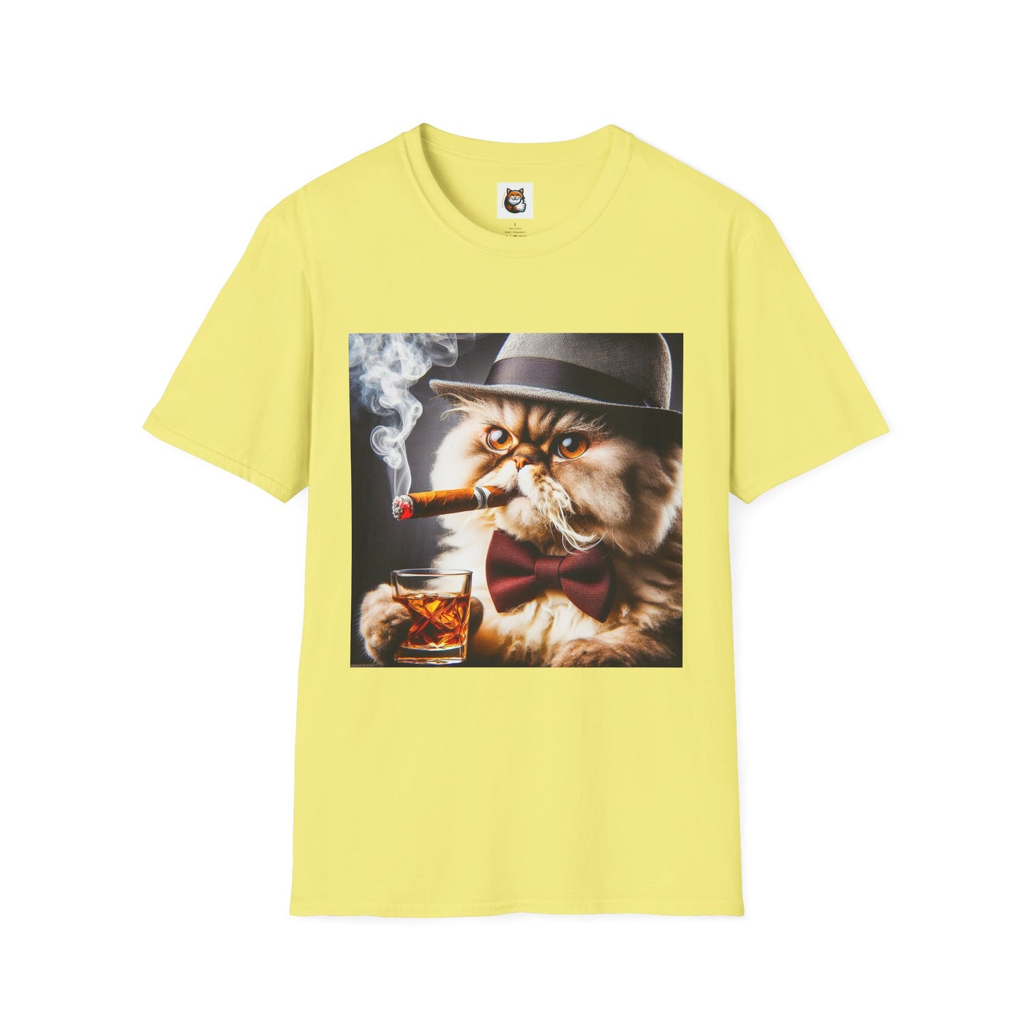 Selkirk Rex Cat T-Shirt cigar smoking