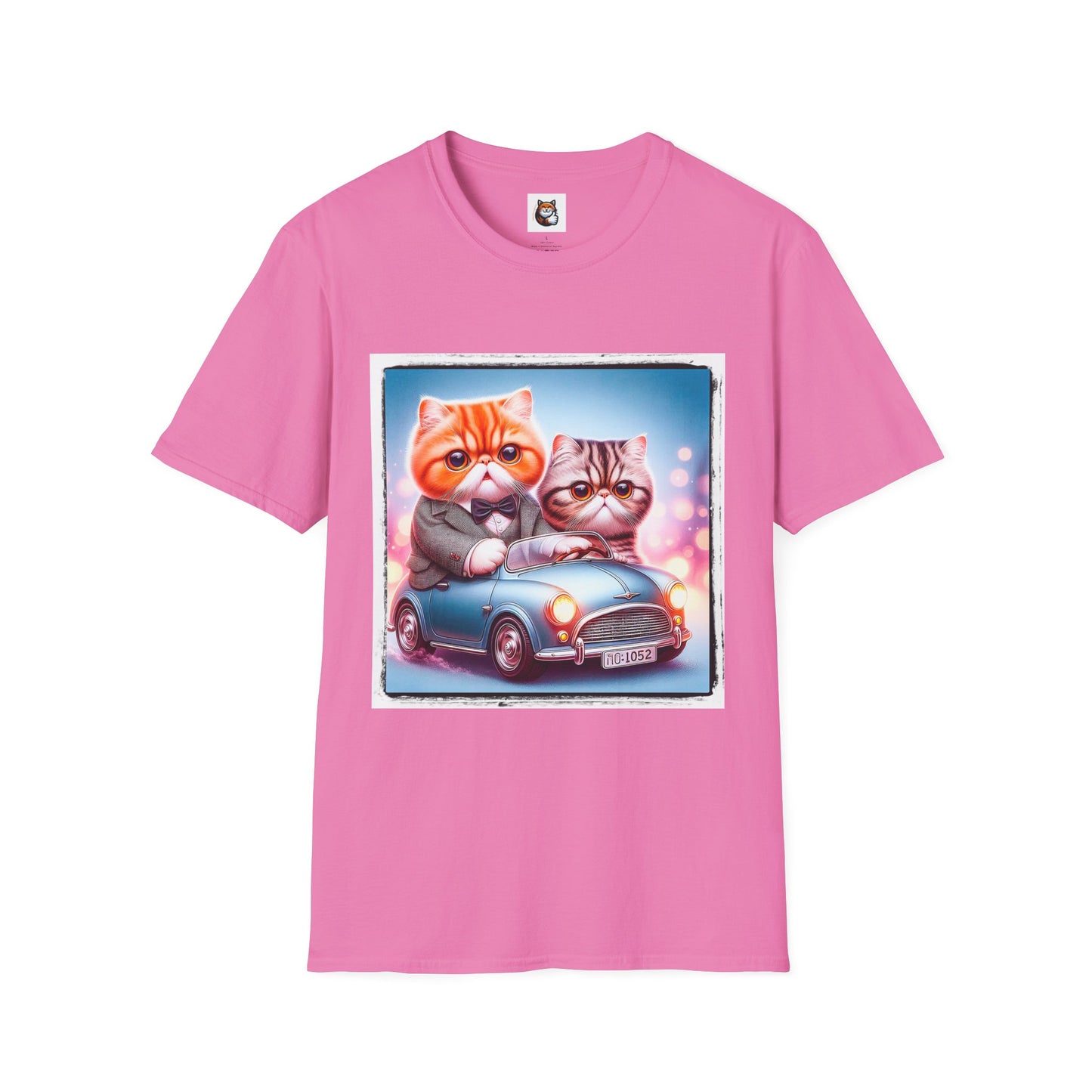 Wacky Exotic Shorthair Cat Unisex Softstyle T-Shirt