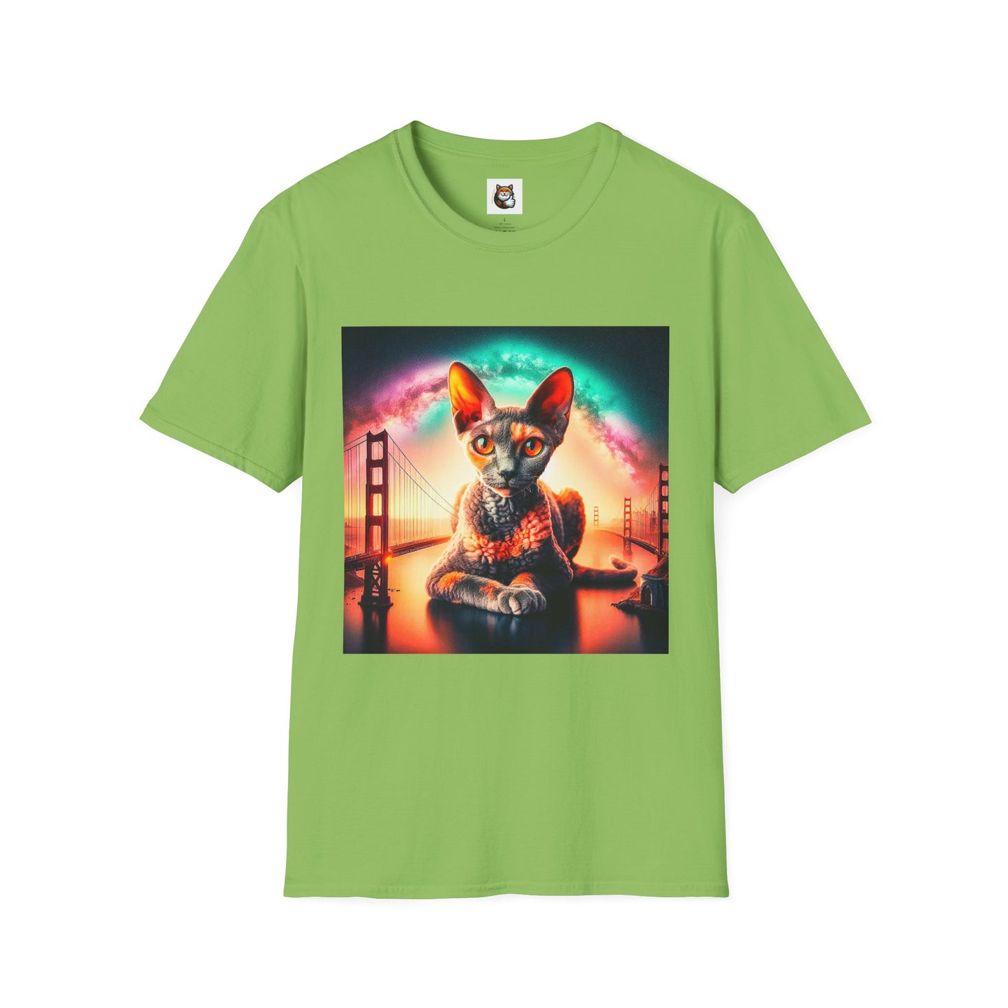 Devon Rex rainbow  Unisex Softstyle T-Shirt