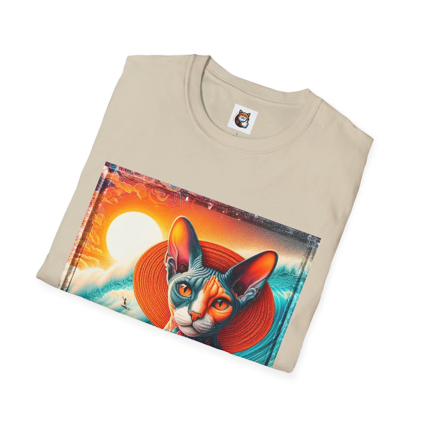 Devon Rex Cat hawaiian surfer Softstyle T-Shirt