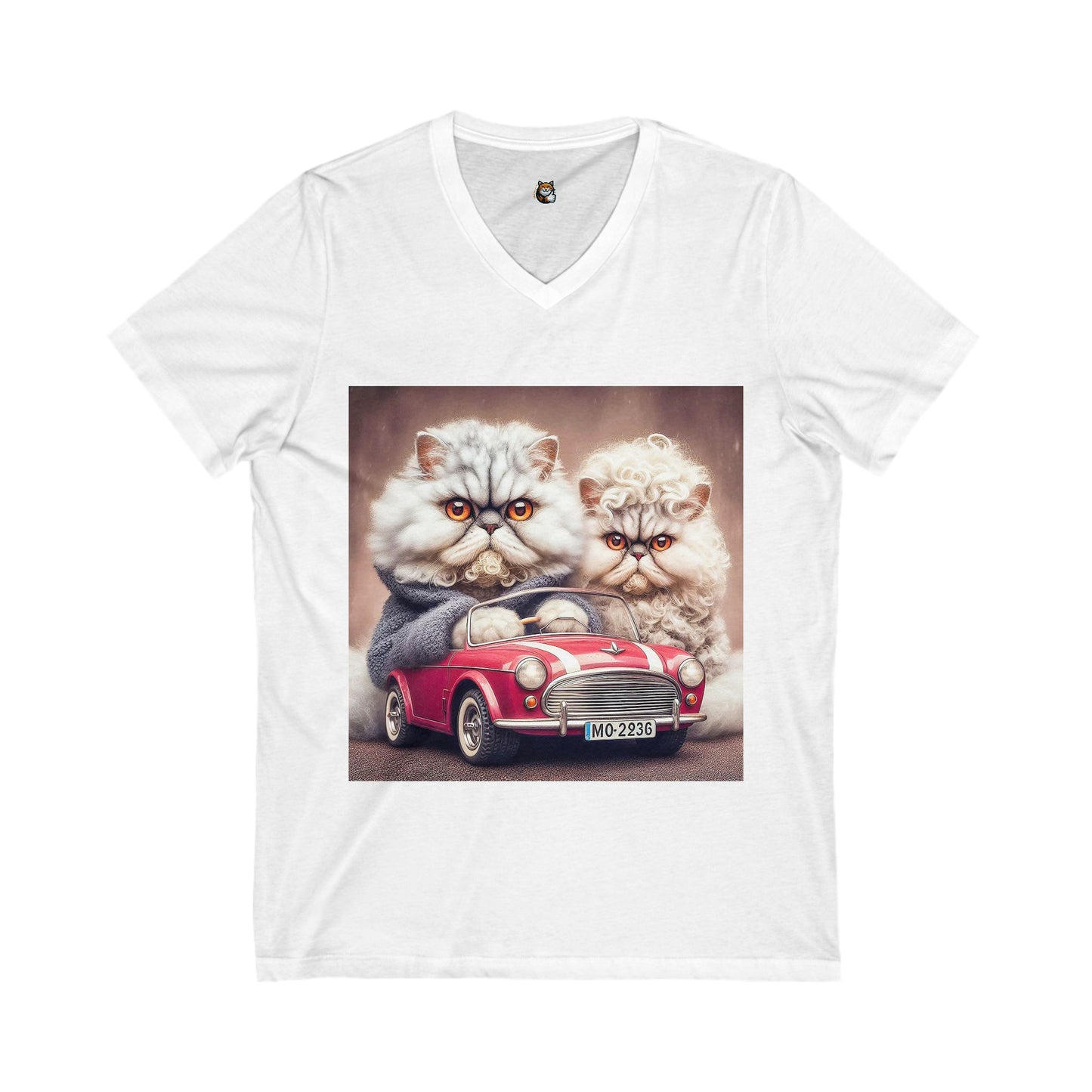 Selkirk Rex V-Neck angry couple