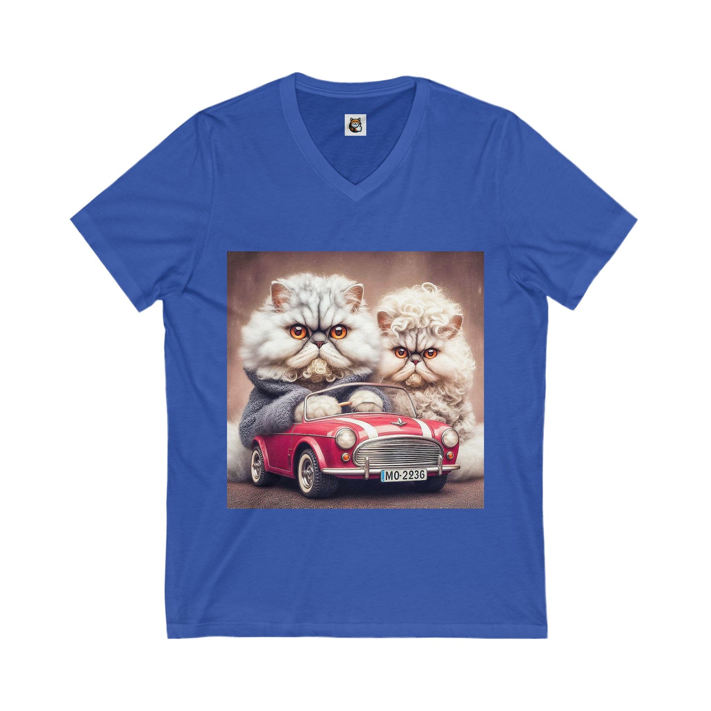 Selkirk Rex V-Neck angry couple
