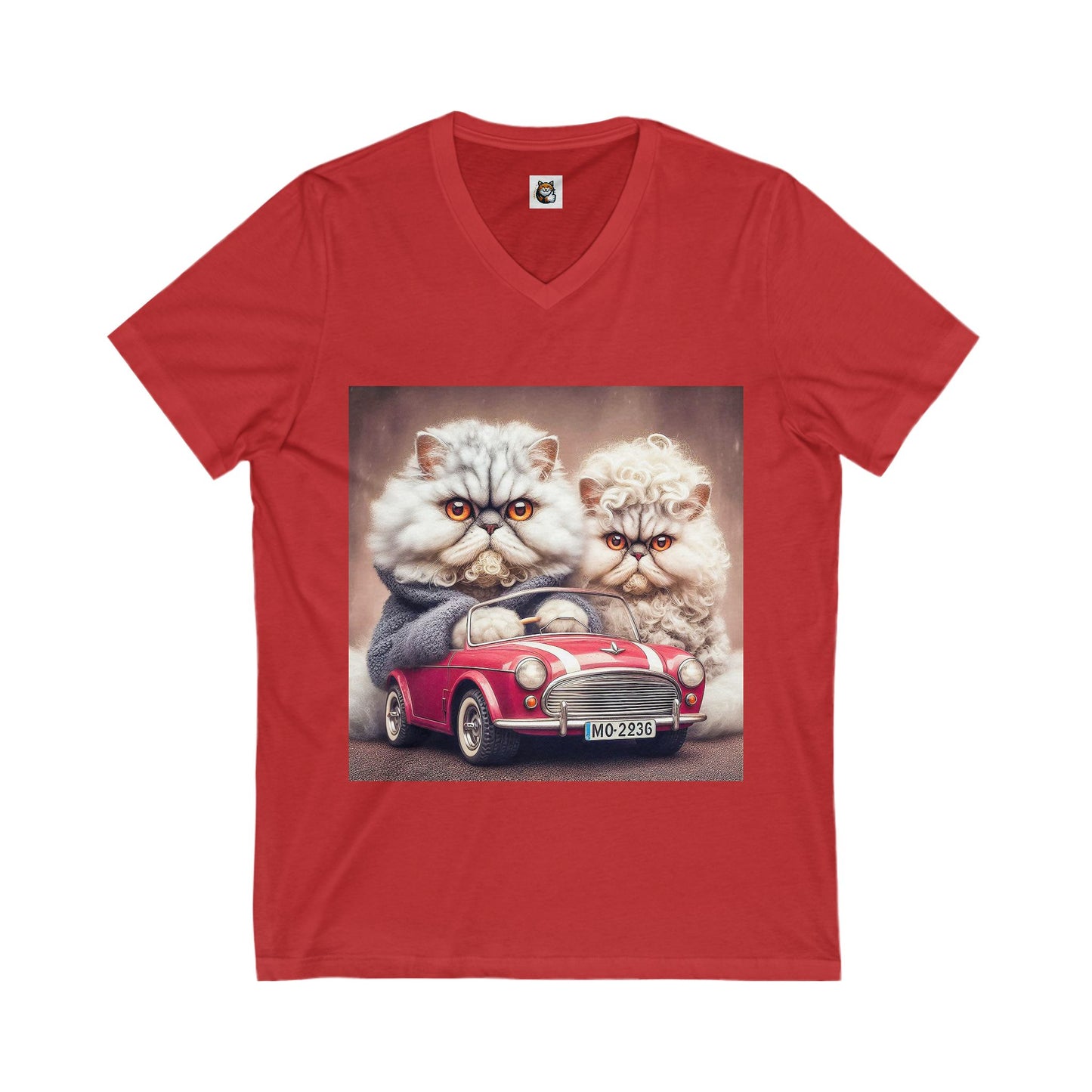 Selkirk Rex V-Neck angry couple