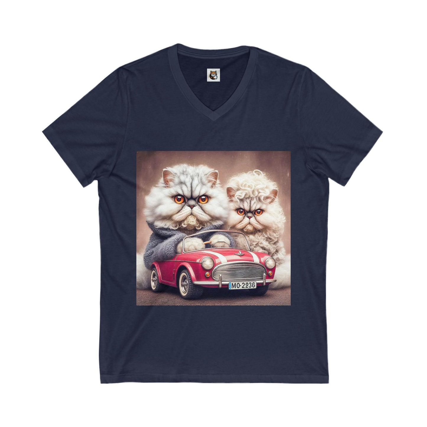 Selkirk Rex V-Neck angry couple