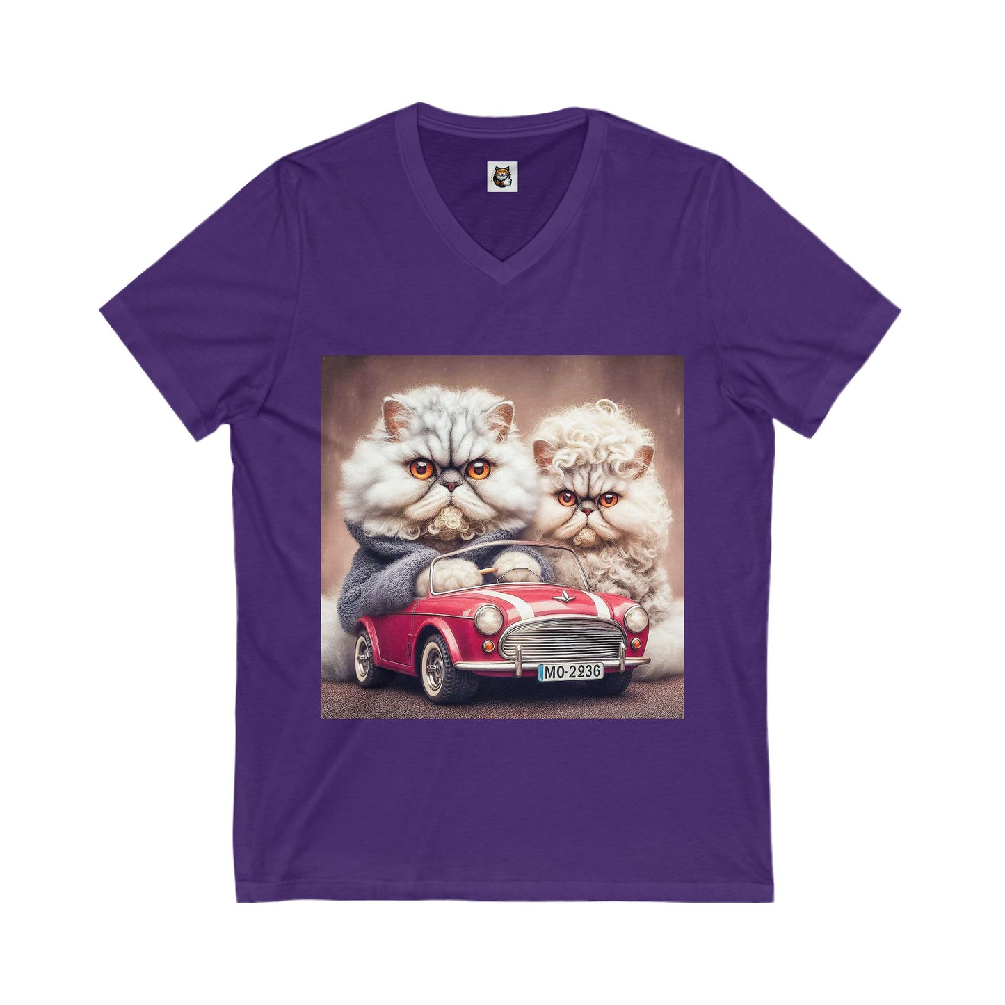 Selkirk Rex V-Neck angry couple