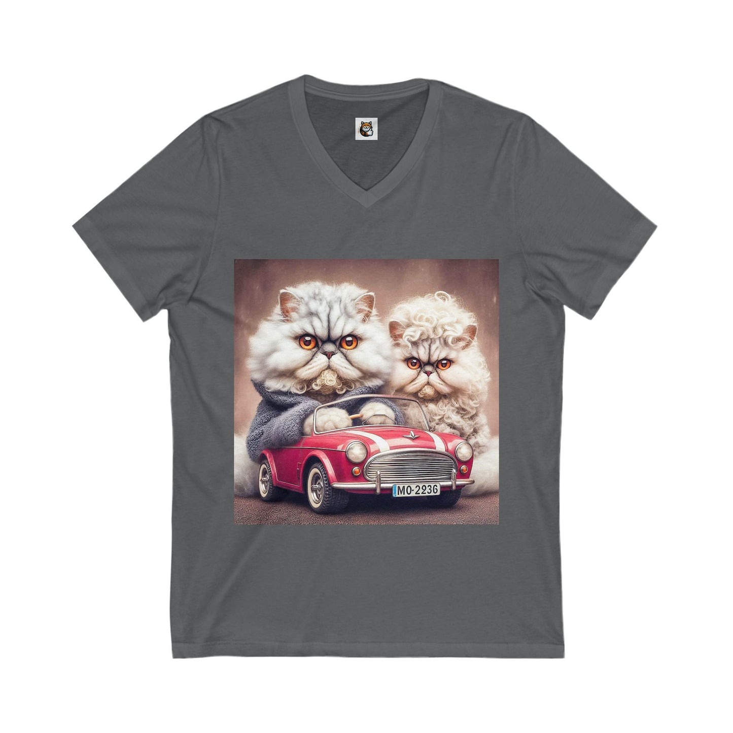 Selkirk Rex V-Neck angry couple