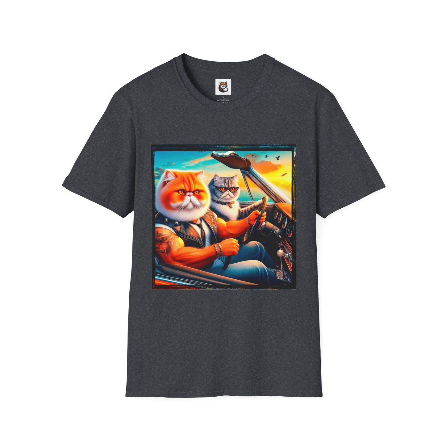 Wacky Exotic Shorthair Cat Unisex Softstyle T-Shirt