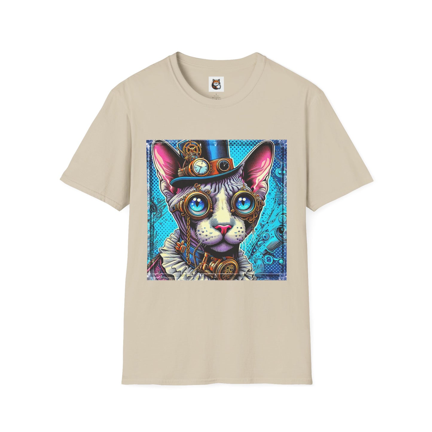 Devon Rex steam punk  Unisex Softstyle T-Shirt