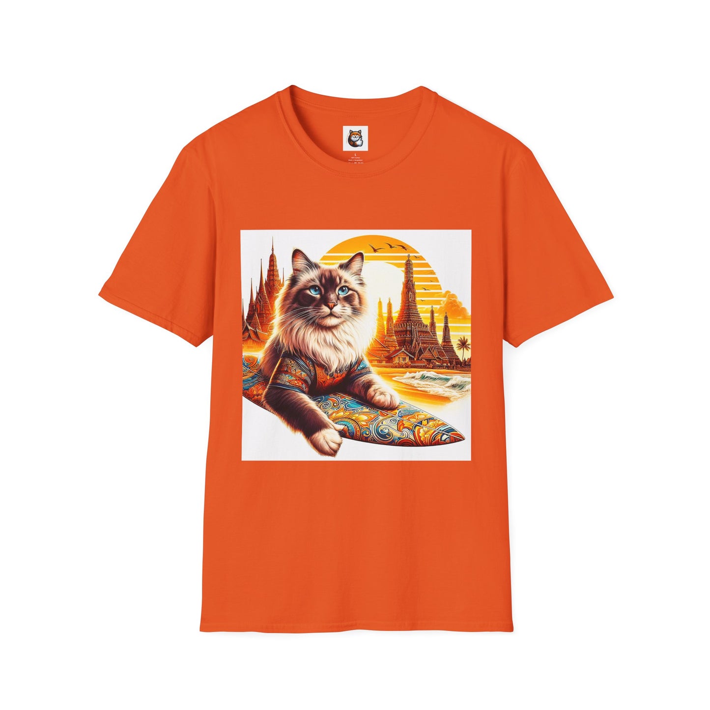 British Shorthair surfing Softstyle T-Shirt