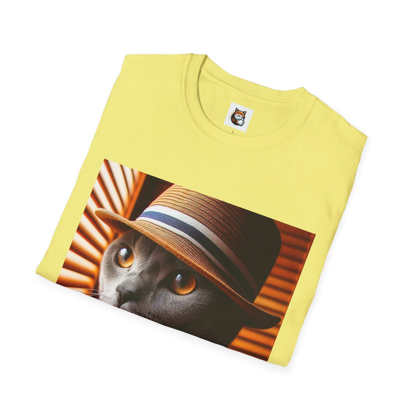 Russian Blue Cat hat and bow tie  T-Shirt