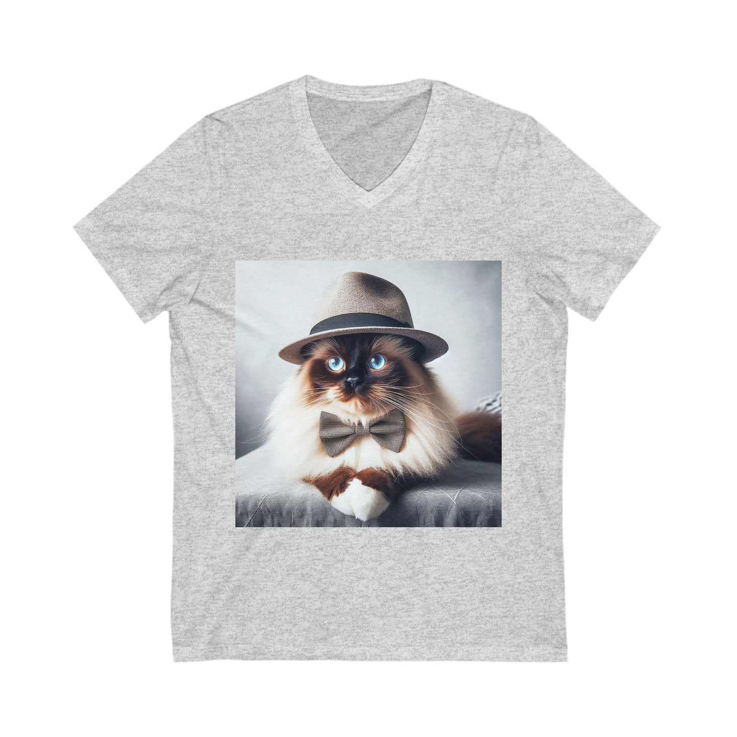 Birman bow Jersey Short Sleeve V-Neck Tee