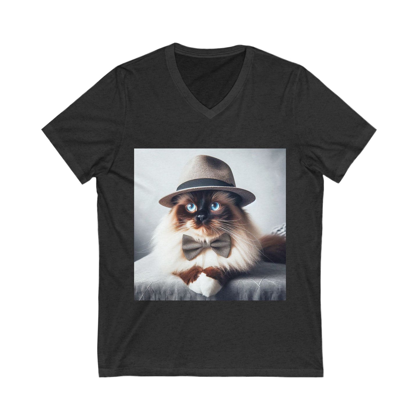 Birman bow Jersey Short Sleeve V-Neck Tee