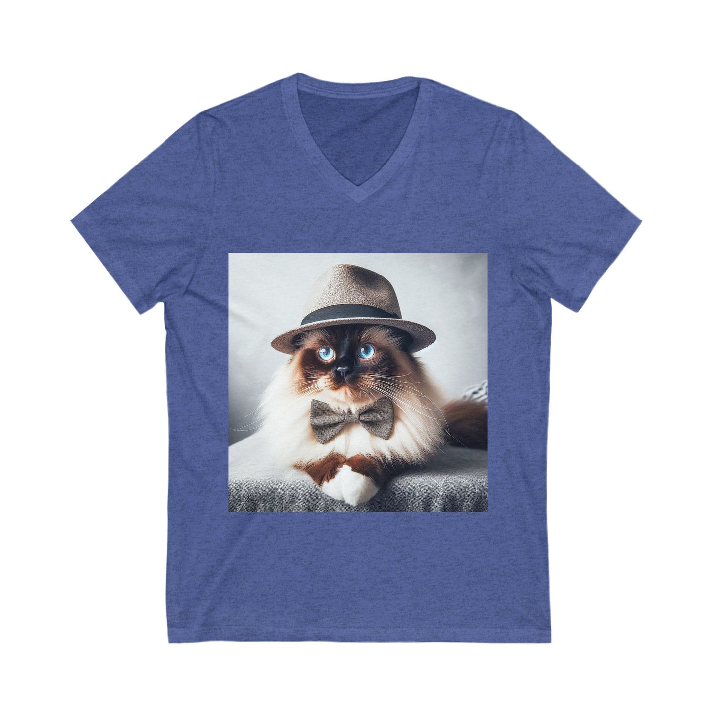 Birman bow Jersey Short Sleeve V-Neck Tee