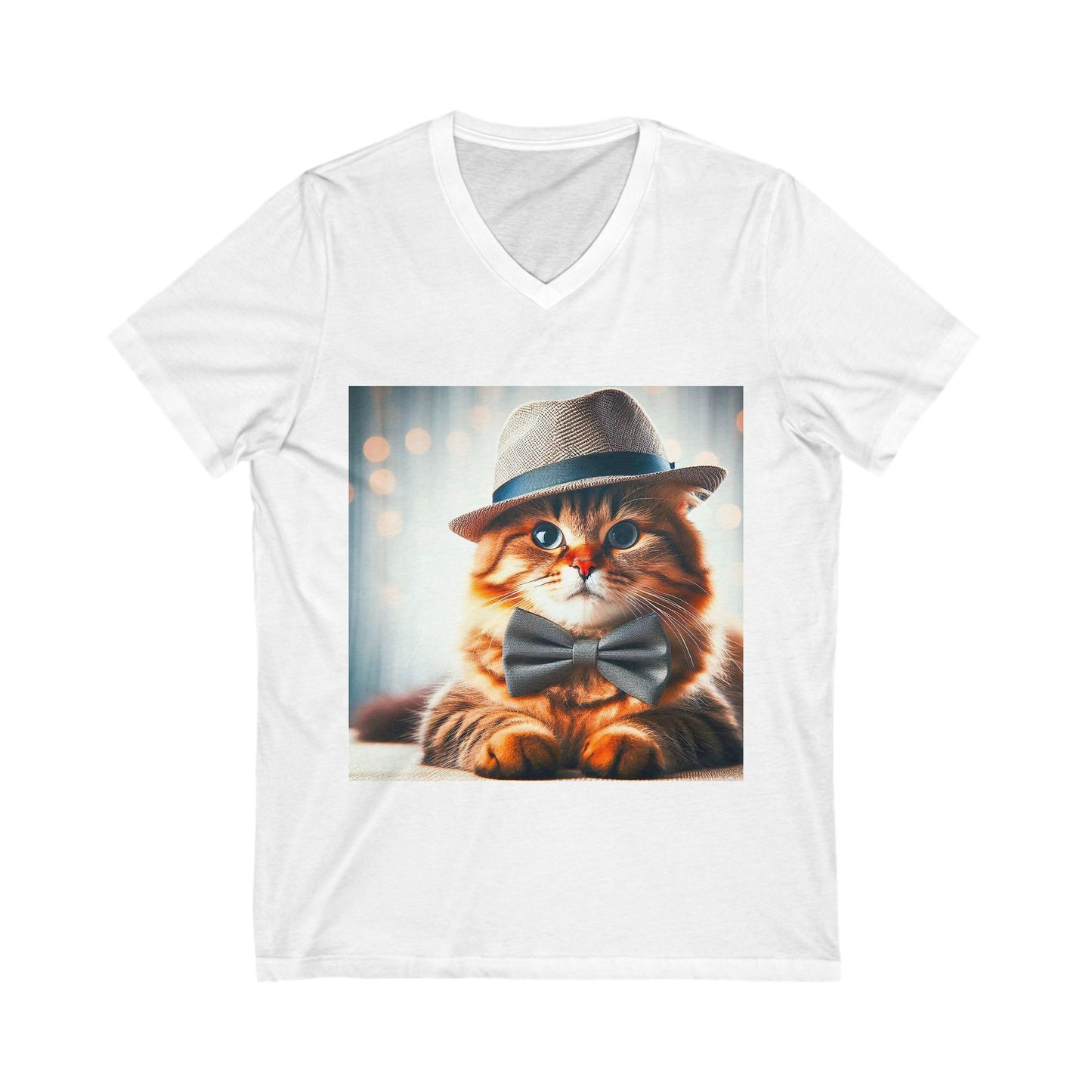 Domestic Cat Unisex Jersey Short Sleeve V-Neck Tee