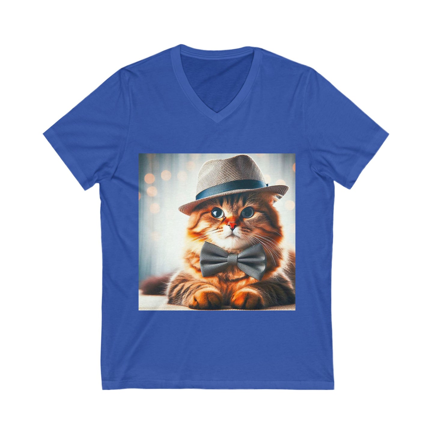 Domestic Cat Unisex Jersey Short Sleeve V-Neck Tee