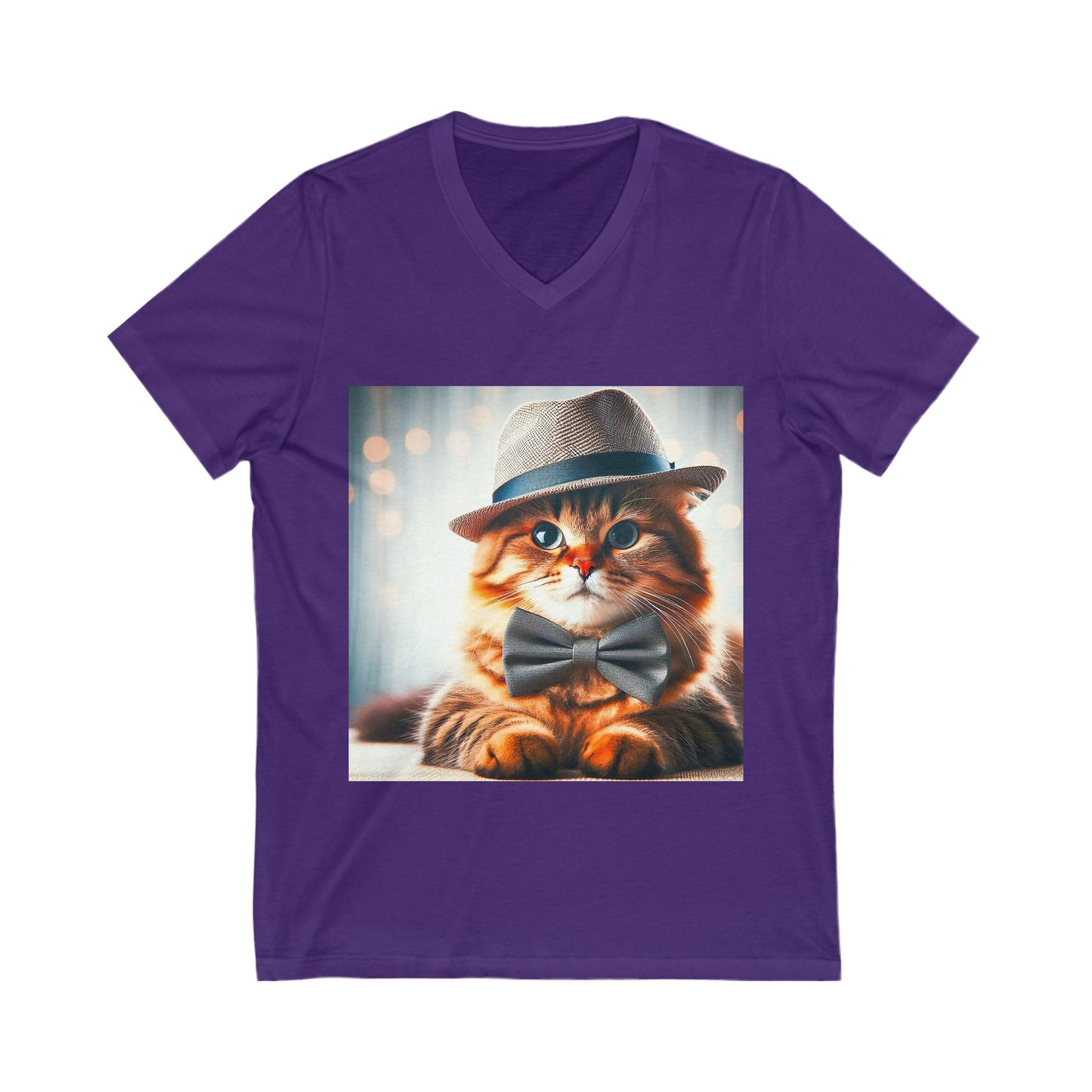 Domestic Cat Unisex Jersey Short Sleeve V-Neck Tee