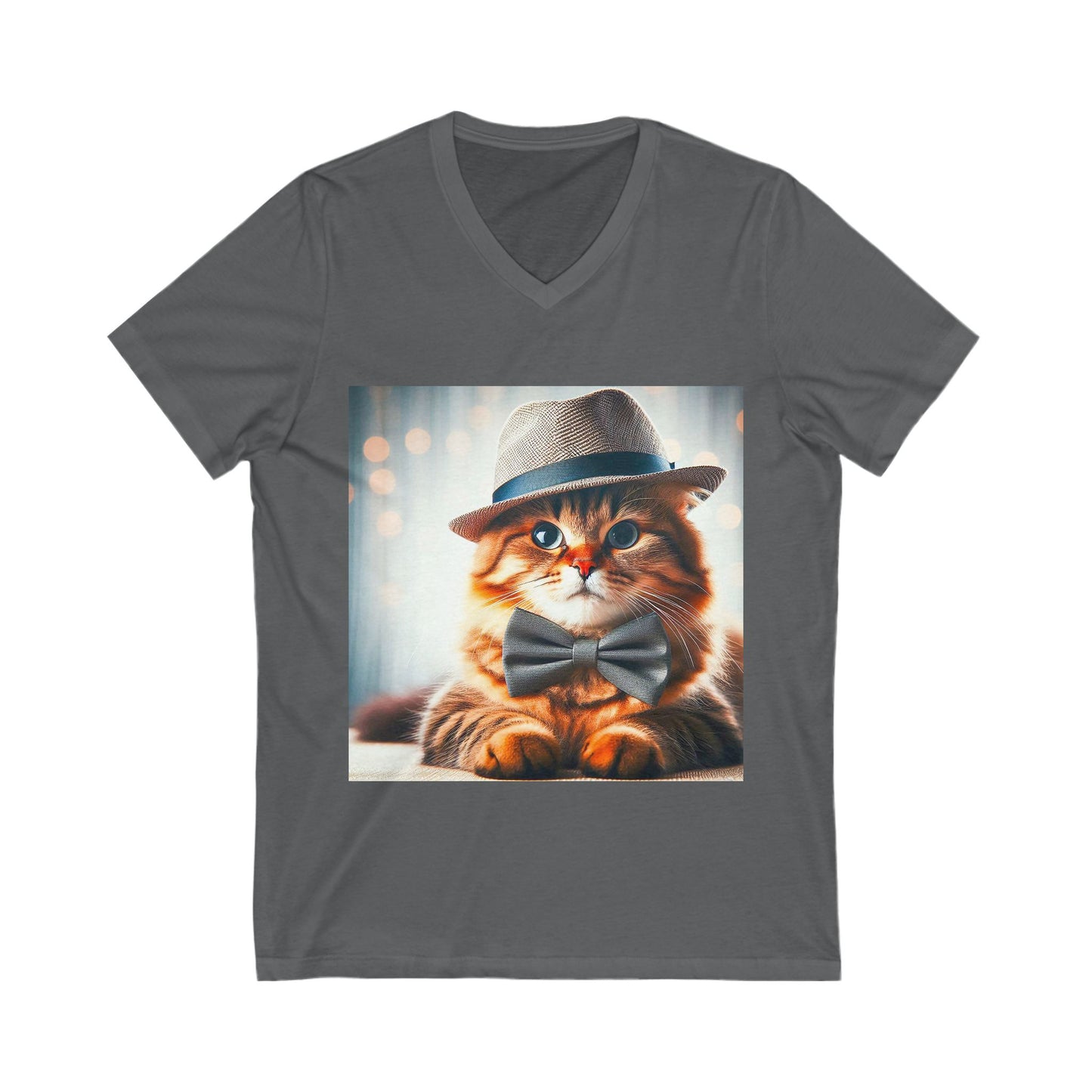 Domestic Cat Unisex Jersey Short Sleeve V-Neck Tee