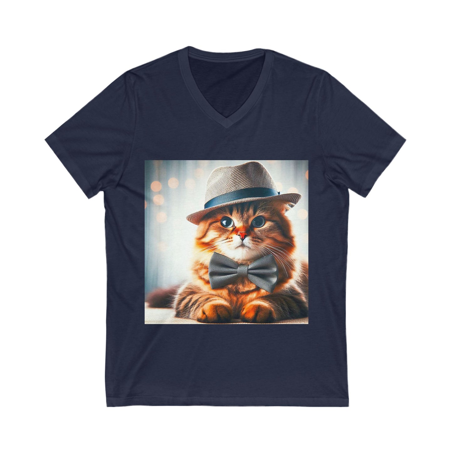 Domestic Cat Unisex Jersey Short Sleeve V-Neck Tee