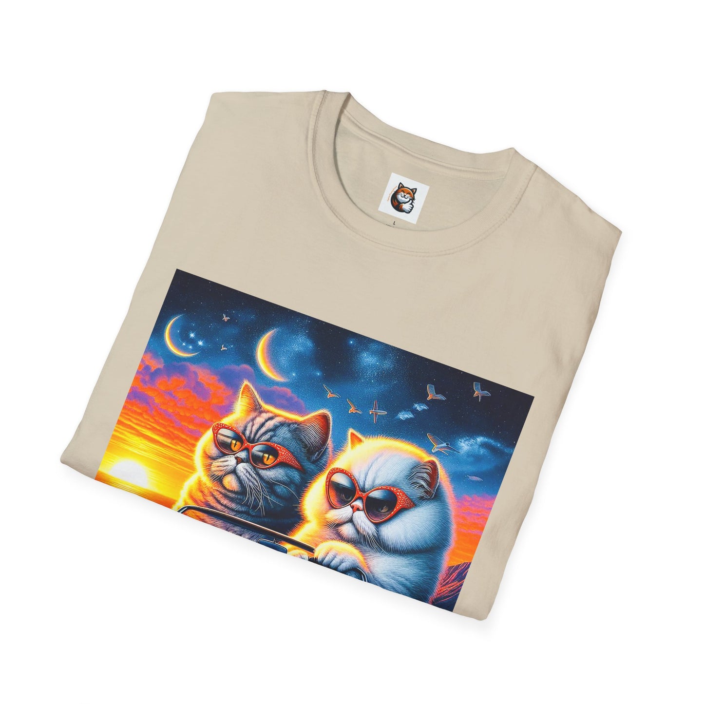 Selkirk Rex Cat T-Shirt sunset driving