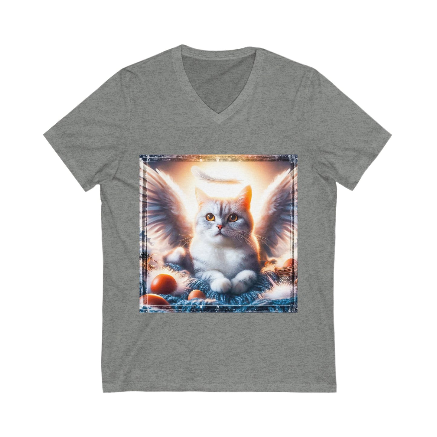 Domestic Cat Unisex Jersey Short Sleeve V-Neck Tee