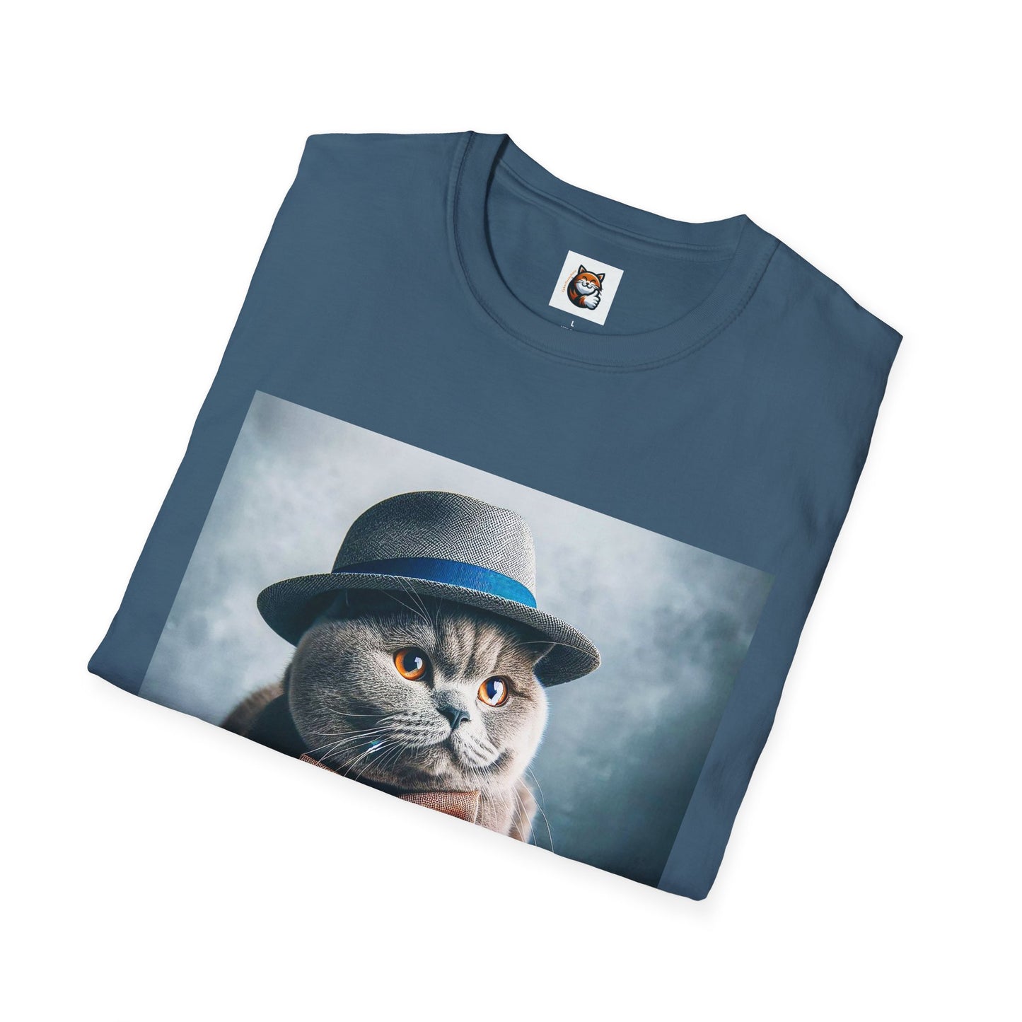 British Shorthair hat and bow Softstyle T-Shirt