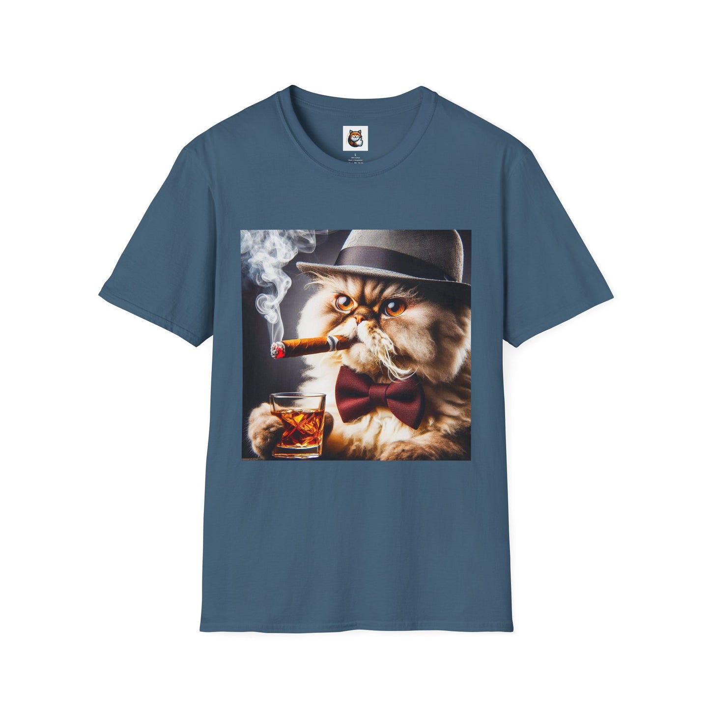 Selkirk Rex Cat T-Shirt cigar smoking