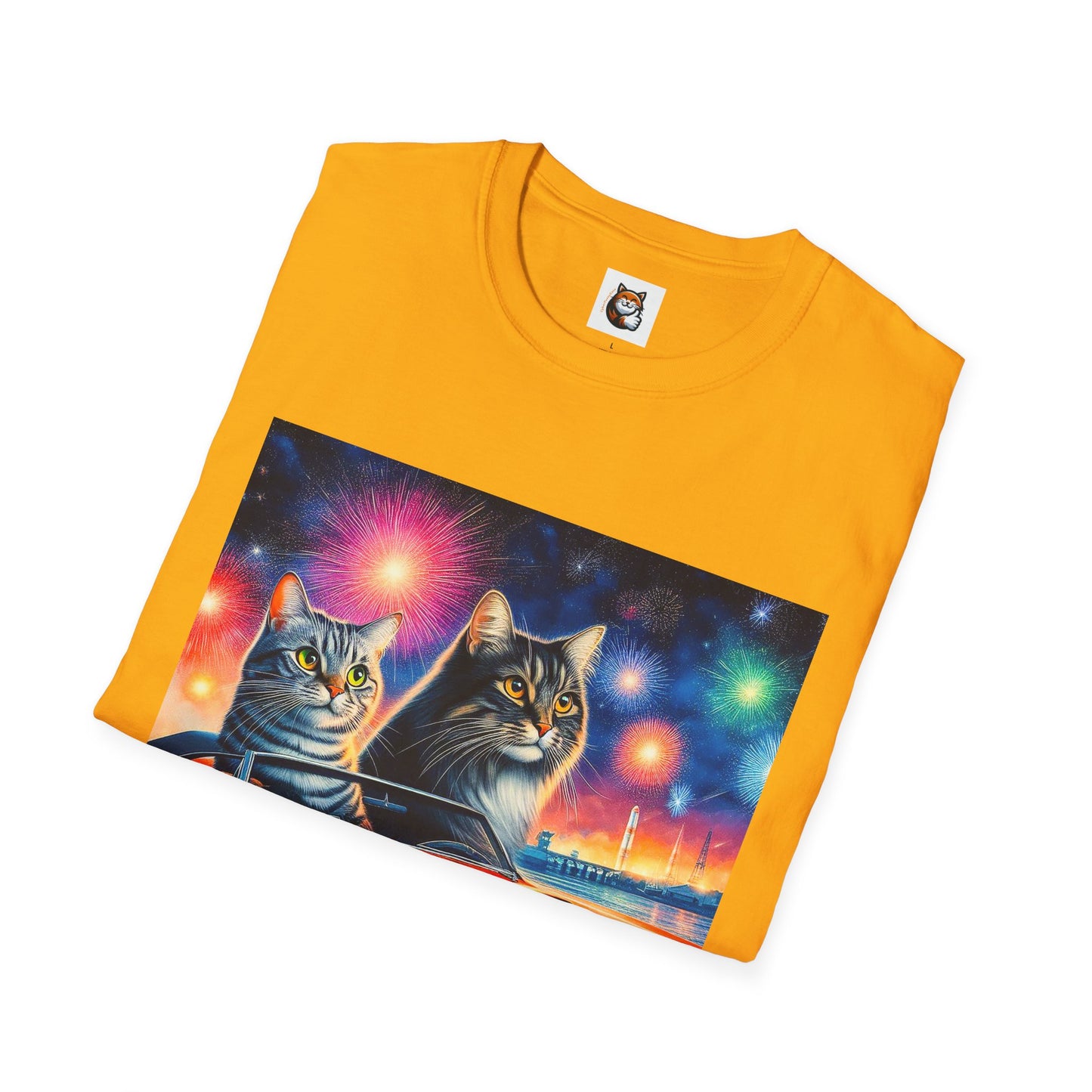 Wacky Domestic Cat Unisex Softstyle T-Shirt