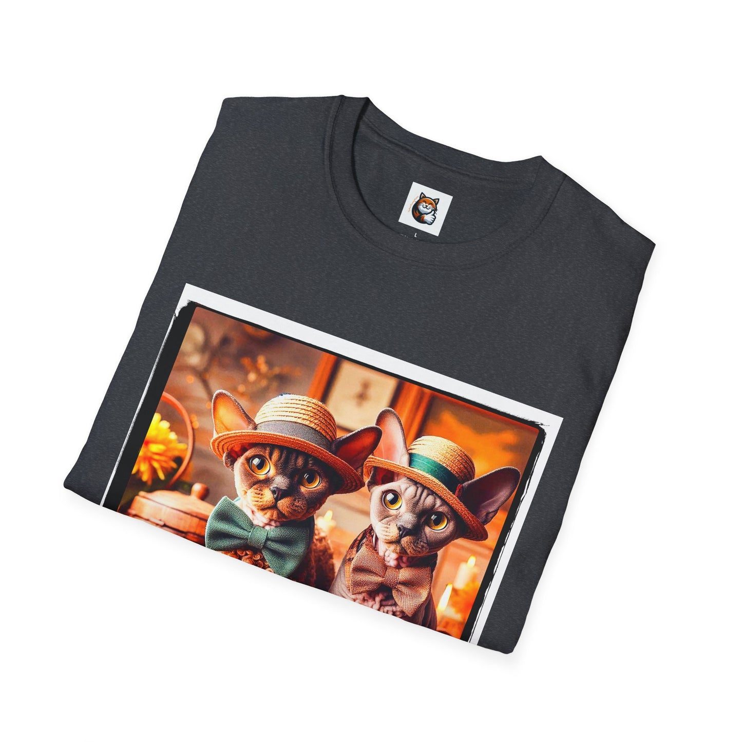 Devon Rex bow and tie Unisex Softstyle T-Shirt