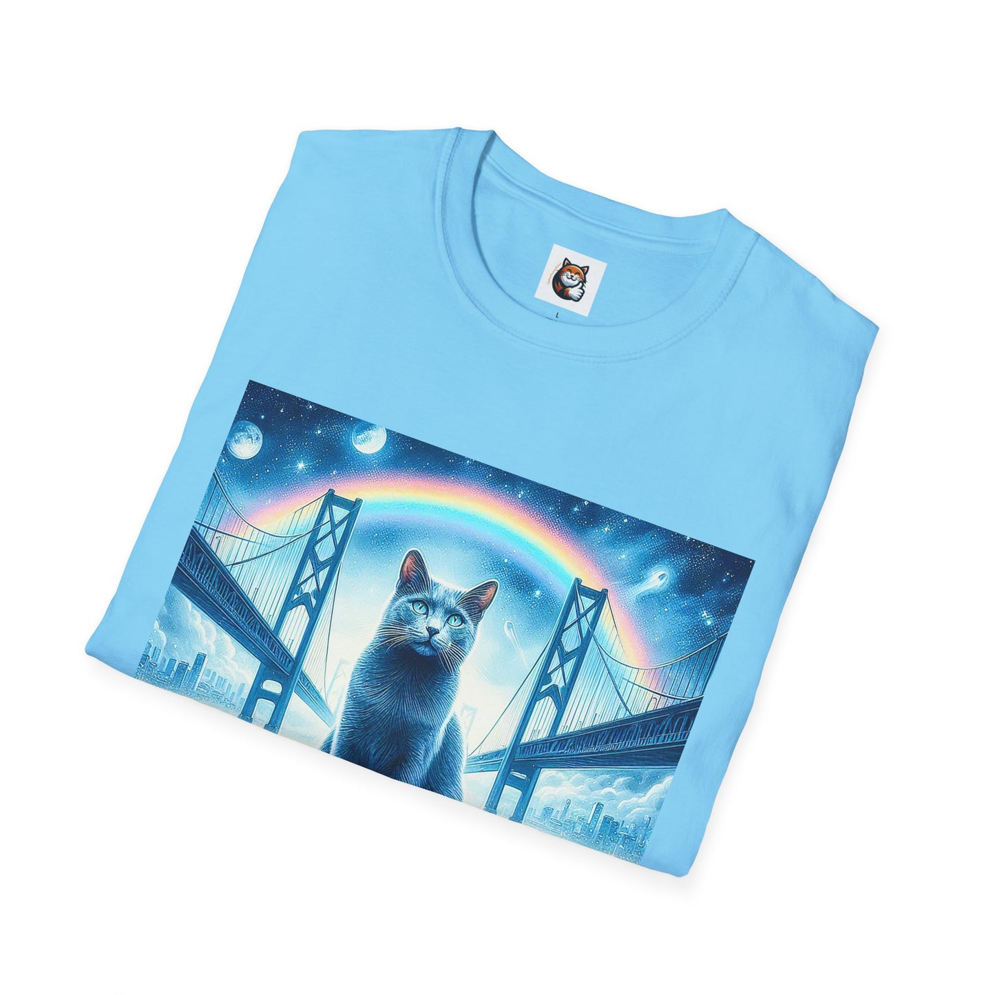 Russian Blue Cat Unisex Softstyle T-Shirt