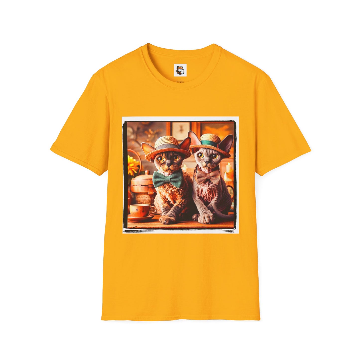 Devon Rex bow and tie Unisex Softstyle T-Shirt