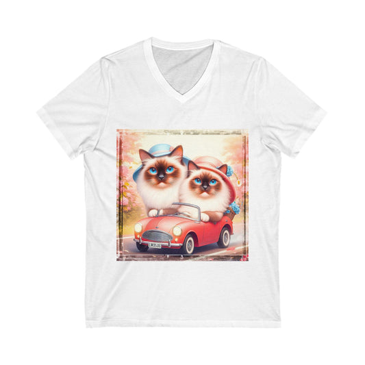 Wacky Birman Unisex Jersey Short Sleeve V-Neck Tee