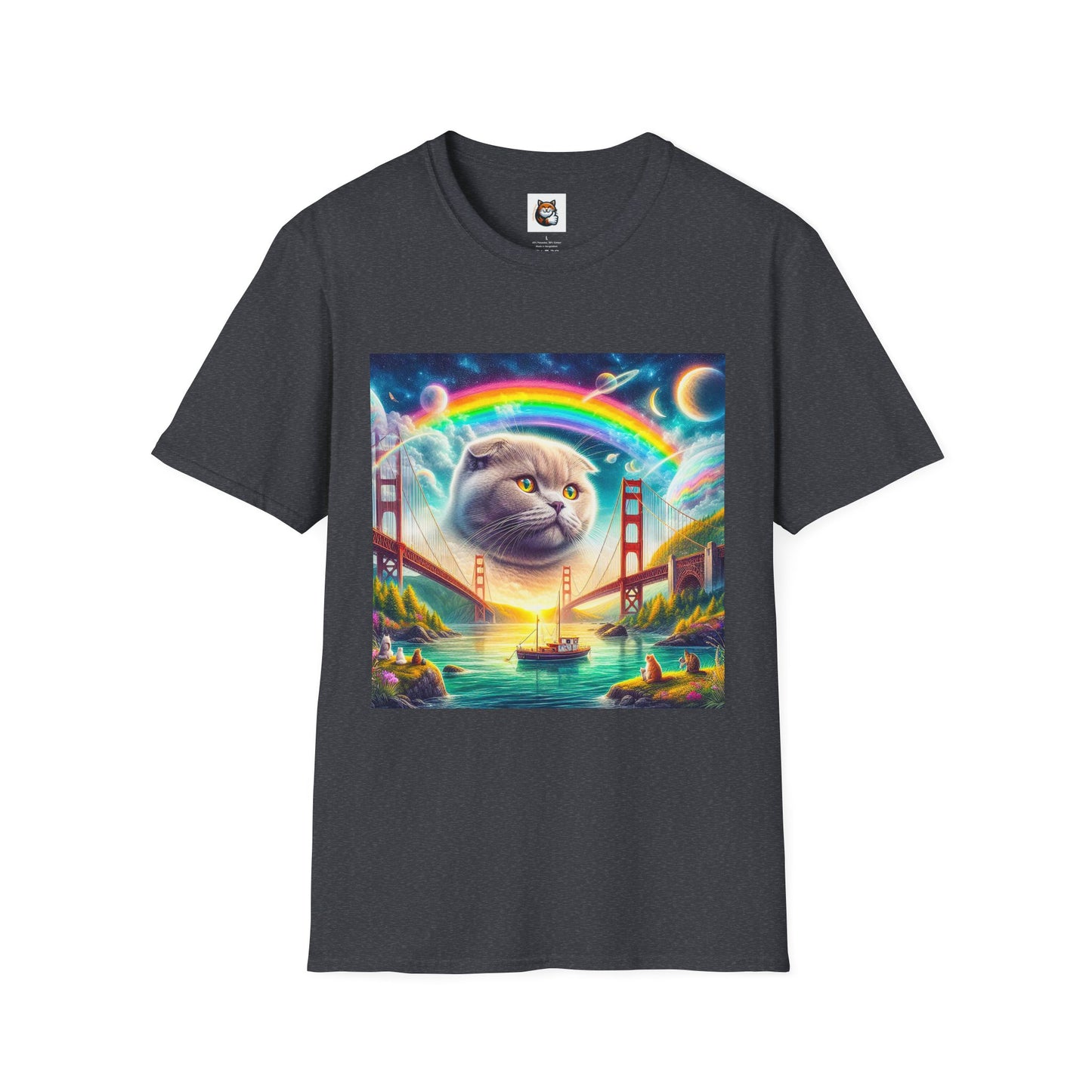 Scottish Fold Cat pretty rainbow  T-Shirt