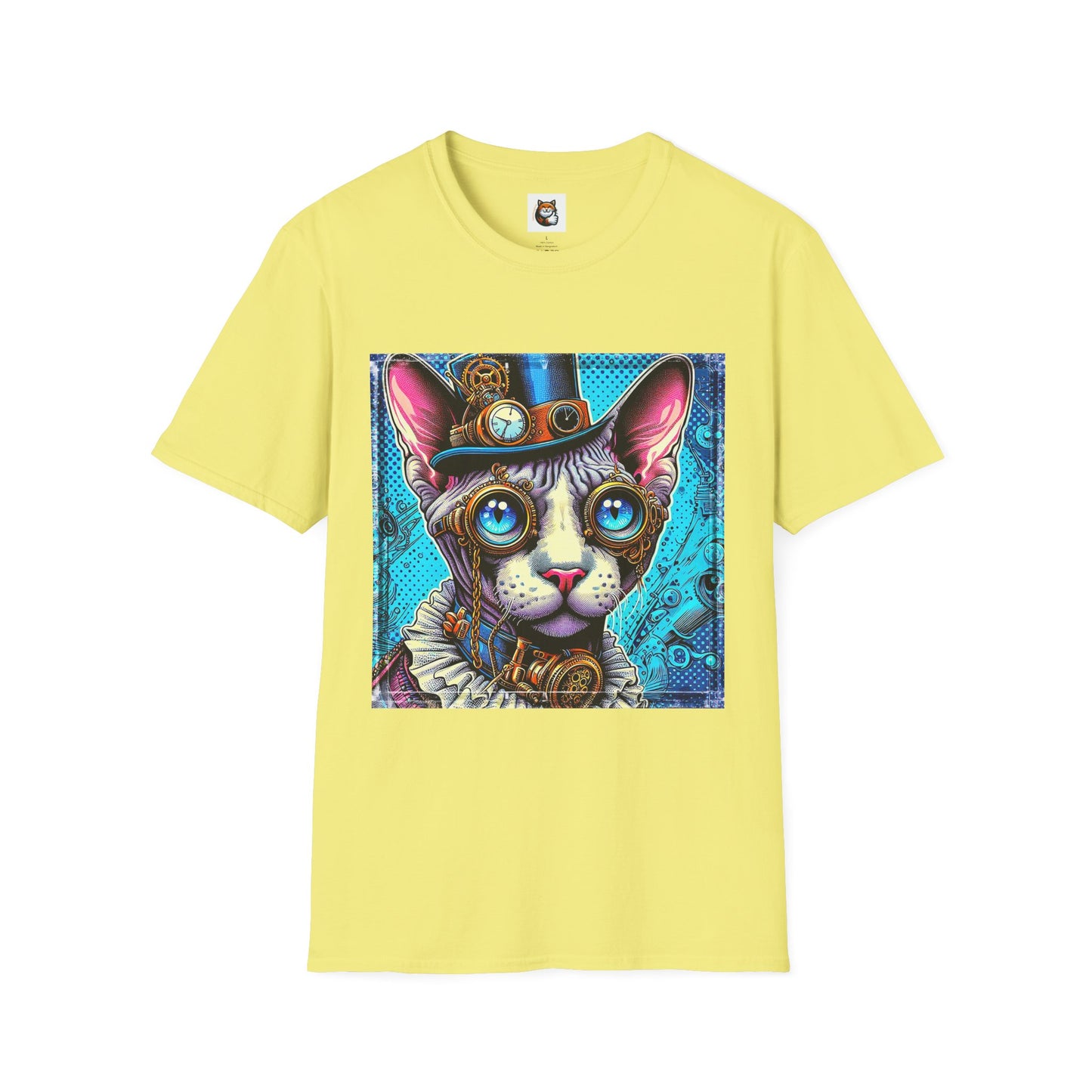 Devon Rex steam punk  Unisex Softstyle T-Shirt