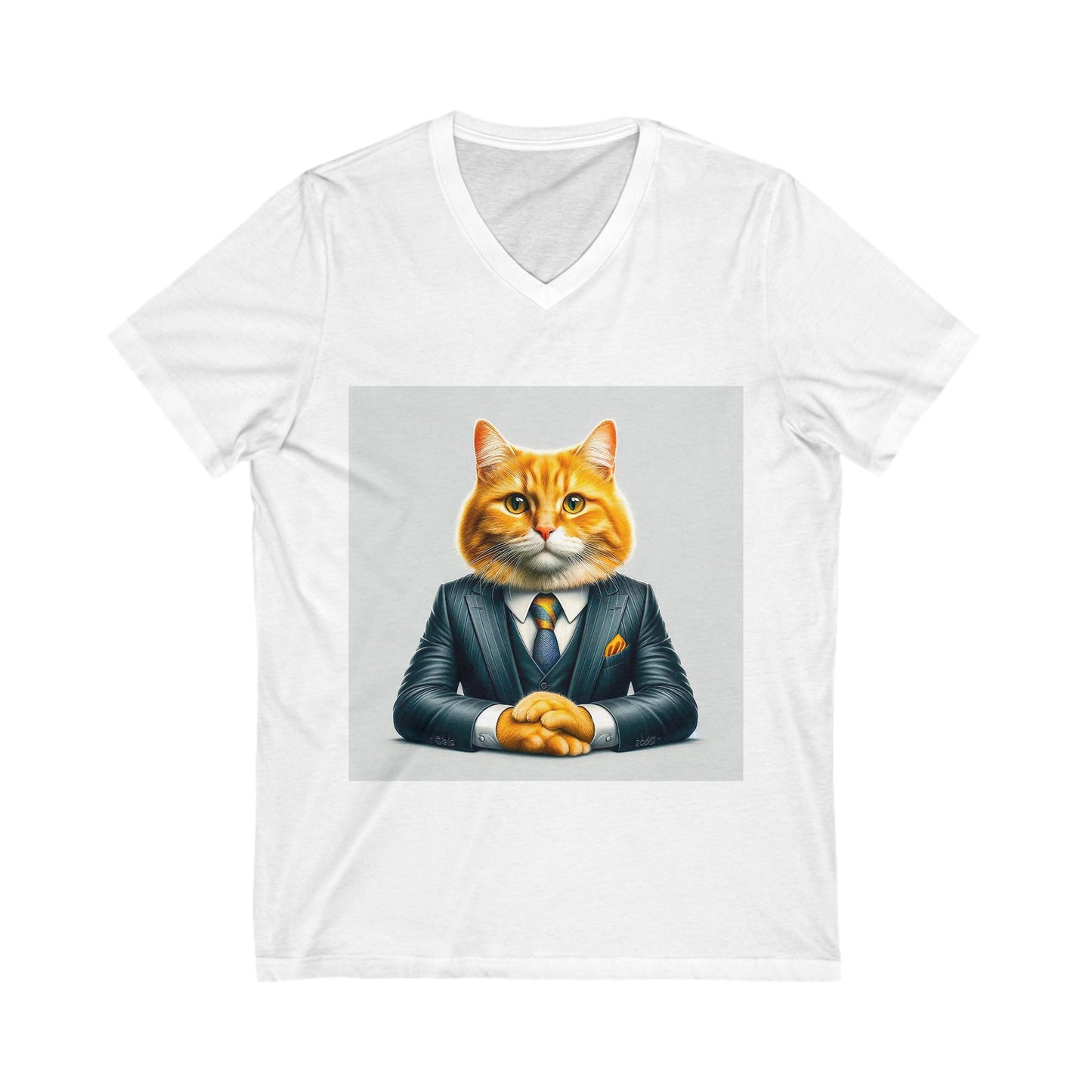 Domestic Cat Unisex Jersey Short Sleeve V-Neck Tee